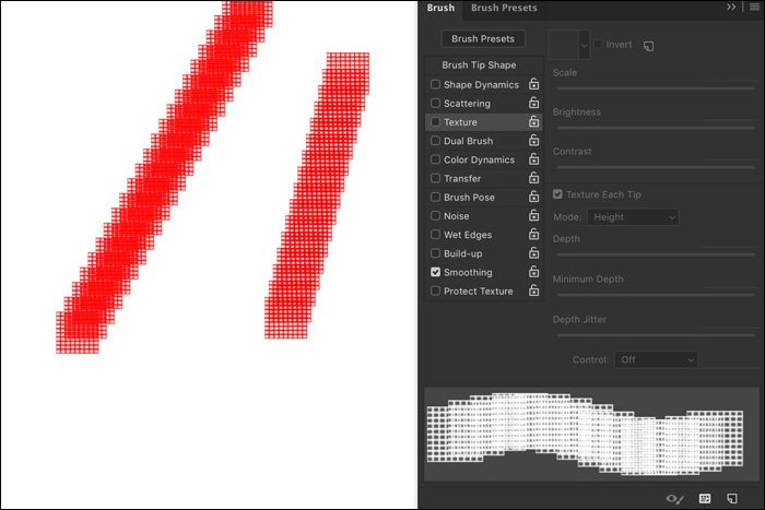 A screenshot showing how to use free Photoshop Brushes