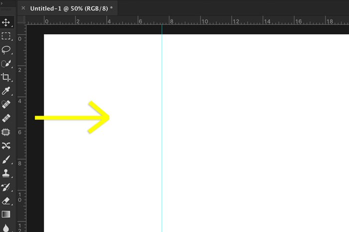A screenshot showing how to add guides in Photoshop