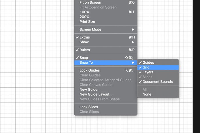 A screenshot showing how to enable snapping in Photoshop 
