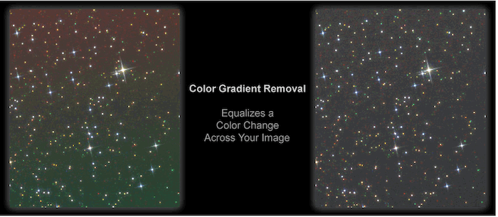 The result from running the Color Gradient Removal action in Astronomy Tool By Pro Digital Software