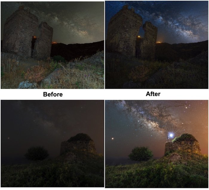 Example of editing using Orionh Plus - astrophotography editing
