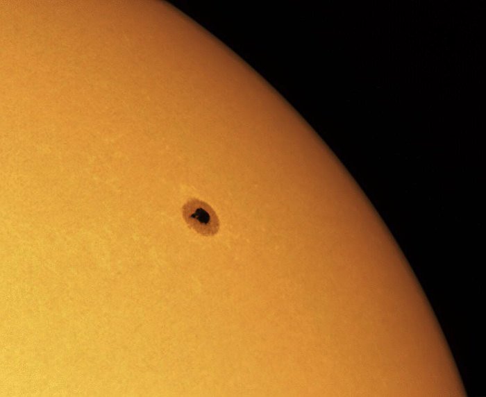 The Sun photographed using a planetary camera and a telescope
