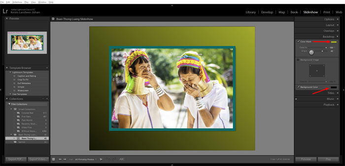 a screenshot showing how to create a Lightroom slideshow 