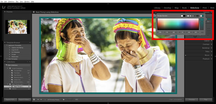 a screenshot showing how to create a Lightroom slideshow 