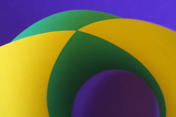 Abstract view of geometric shapes in bright colors