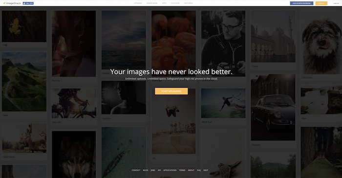 a screenshot of the image hosting site ImageShack