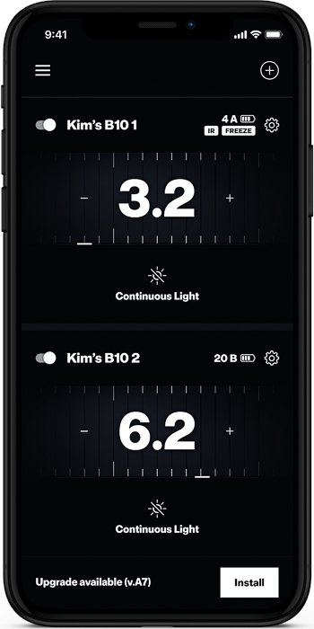 the Profoto b10 flash smartphone app