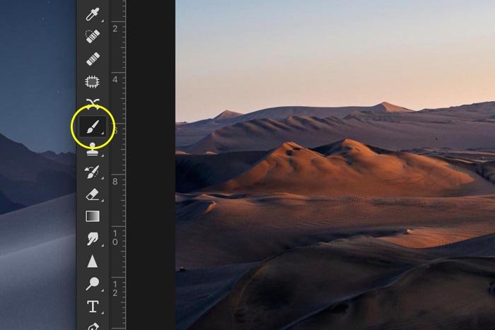 a screenshot showing how to create a transparent gradient in Photoshop - paint brush tool