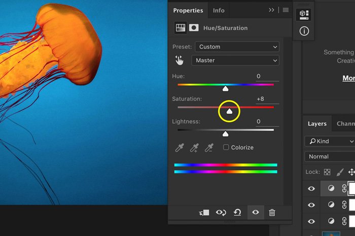 a screenshot showing how to edit underwater images in Photoshop