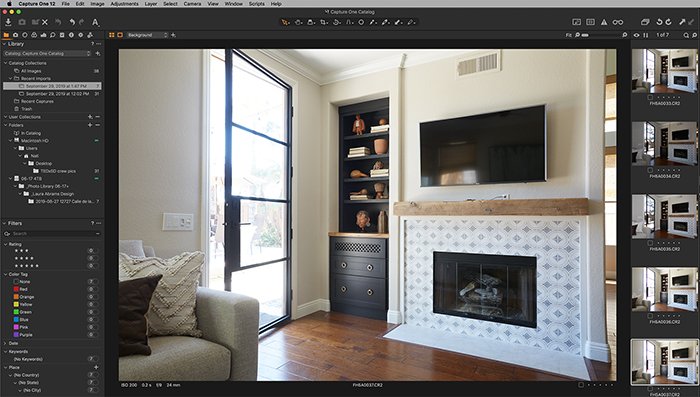 Screenshot of Capture One library tab