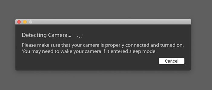 Illustrative screenshot of a Lightroom message