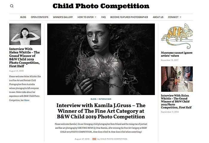 Screenshot of the website Child Photo Competition