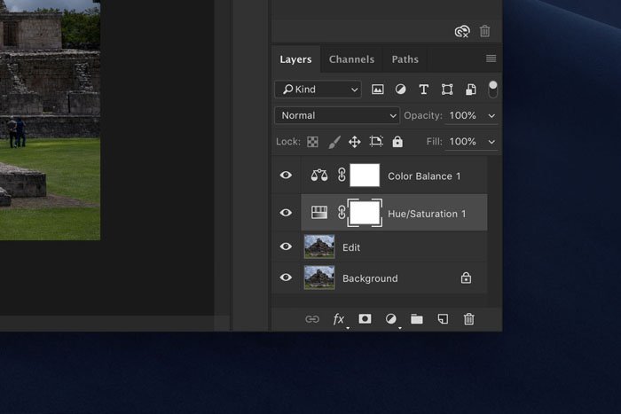 Screenshot of layers in Photoshop