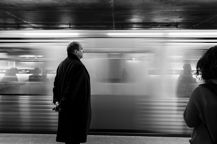 Motion blur photo of the subway