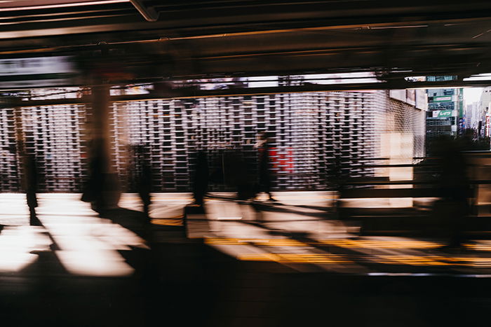 Motion blut photo of a railway station