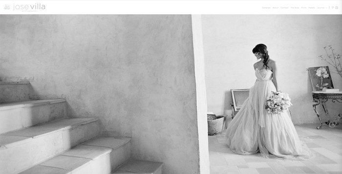 A black and white photo of a bride by Jose Villa