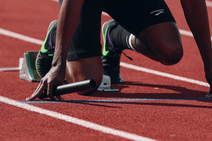 Photo of a runner at the starting blocks