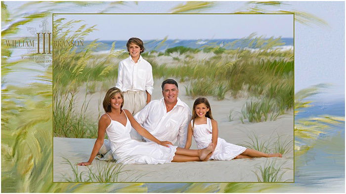 Classic-style family photo on the beach by William Branson