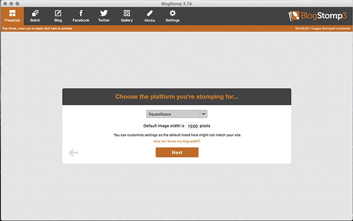 Screenshot of BlogStomp platform