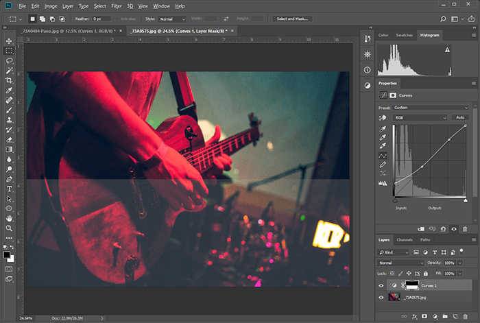 a screenshot showing how to add a matte effect to photos in photoshop