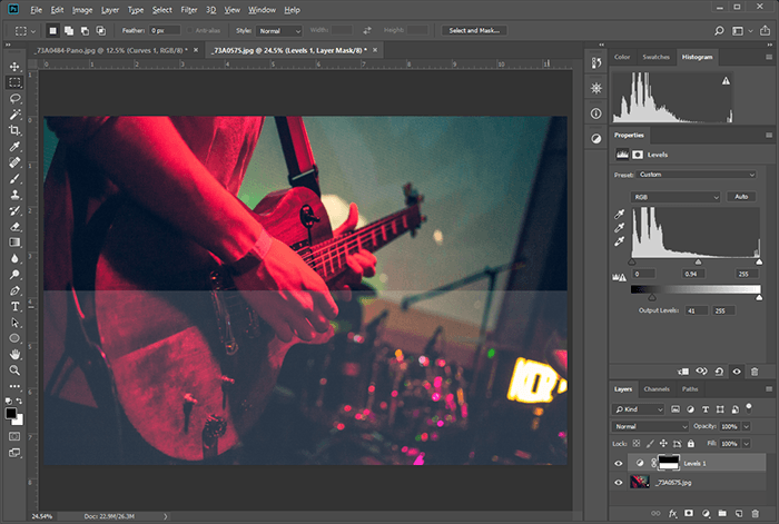 a screenshot showing how to add a matte effect to photos in photoshop