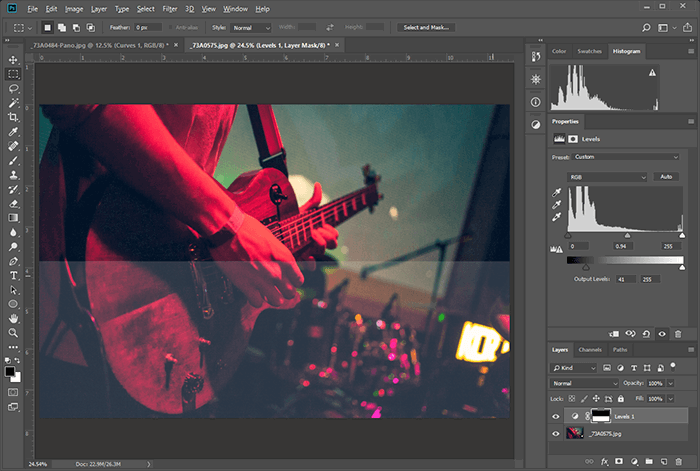 a screenshot showing how to add a matte effect to photos in photoshop