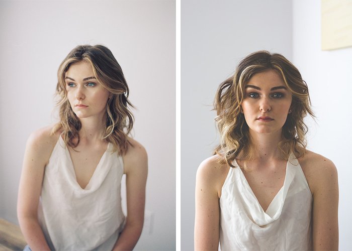 Portrait photos of a woman with different lighting