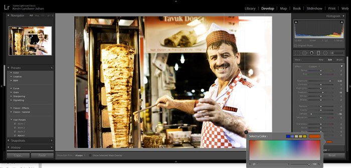 Screenshot of Adobe Lightroom sliders