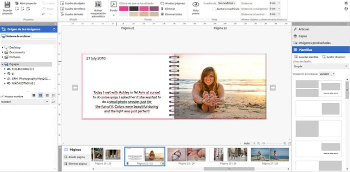 a screenshot of a digital photo diary