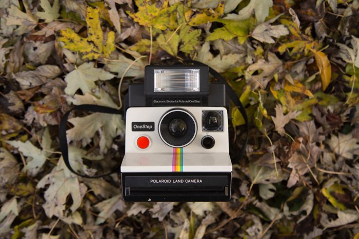 Photo of a classic Polaroid camera