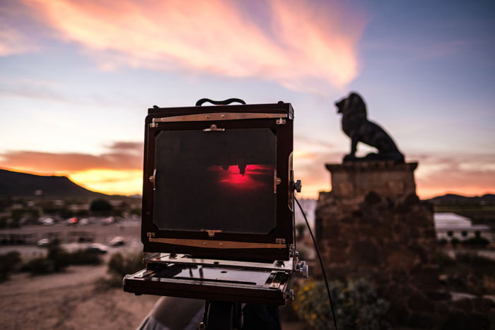 Photo of a large format film camera