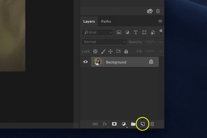 Screenshot of Lightroom create a new layer