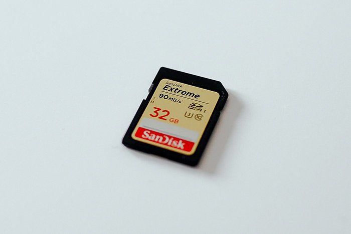 A Sandisk memory card 