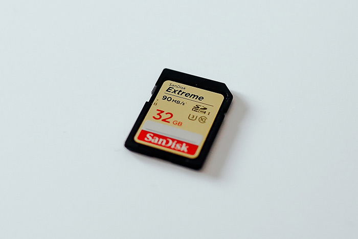 A Sandisk memory card 