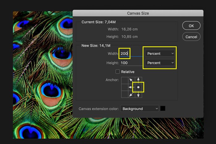Screenshot of how to mirror an image in Photoshop