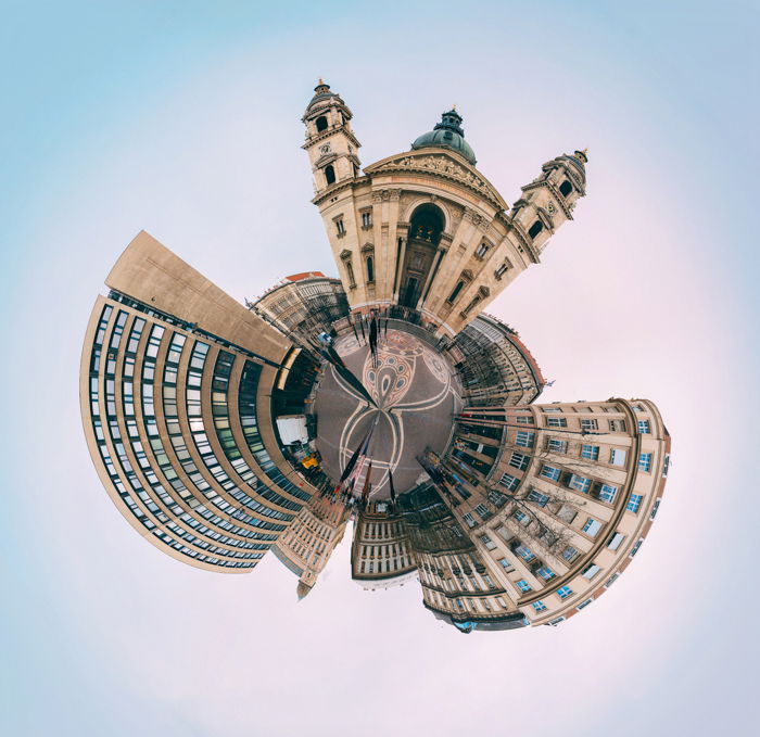 photography trend of taking 360 photos: Saint Stephen's Basilica in Budapest