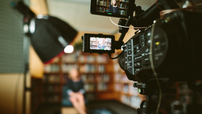 Close-up photo of a videocamera