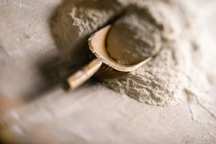 Close-up photo of flour