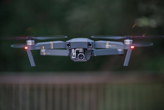 Photo of a drone flying