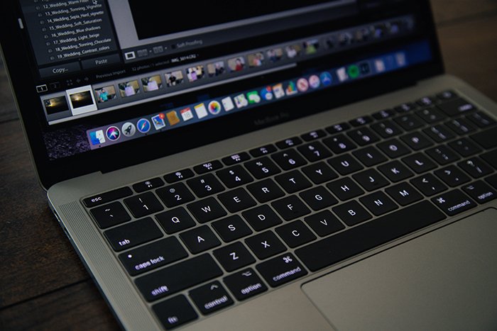 Close-up photo of a MacBook
