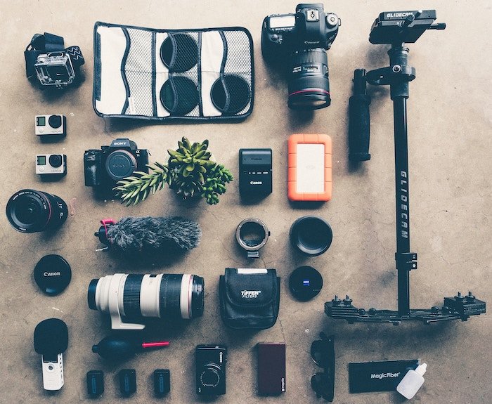 Photo of different camera gear
