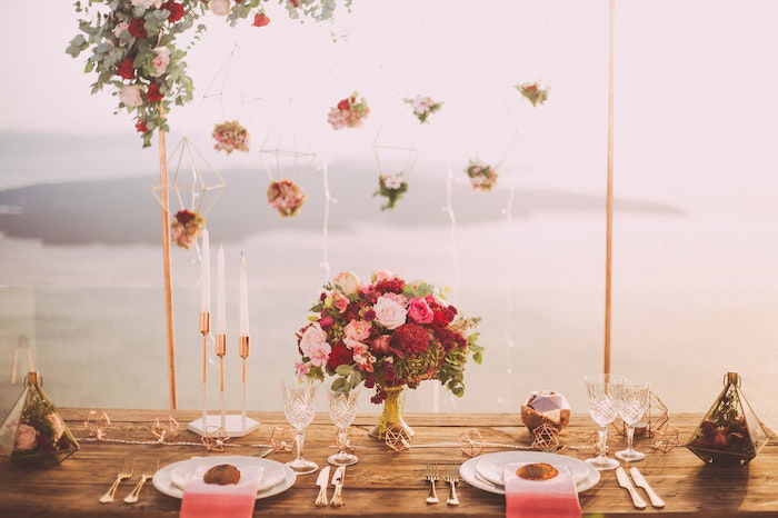 A floral table setting 