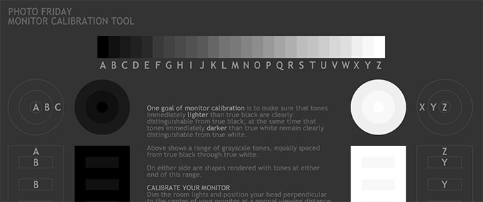 Screenshot of Photo Friday calibration tool