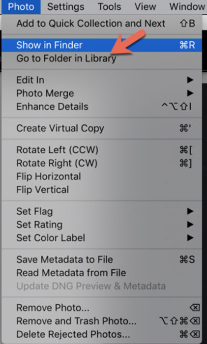 Screenshot of Lightroom Catalog