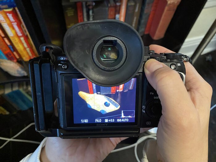 Close-up photo of a camera focusing