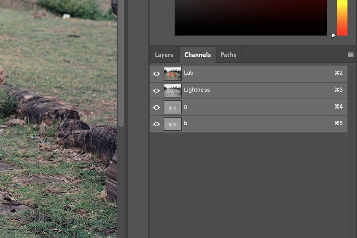 a screenshot showing how to use Lab Color in Photoshop