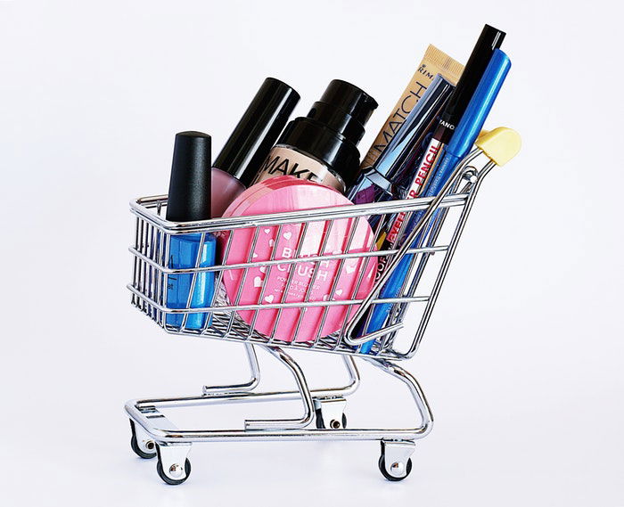 Product photo of different makeup products