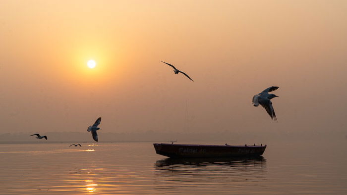 A beautiful sunset photo at sea