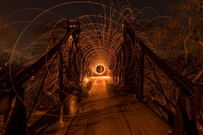 Experimental photo with light painting