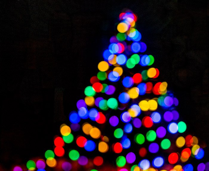 Abstract photo of a Christmas tree